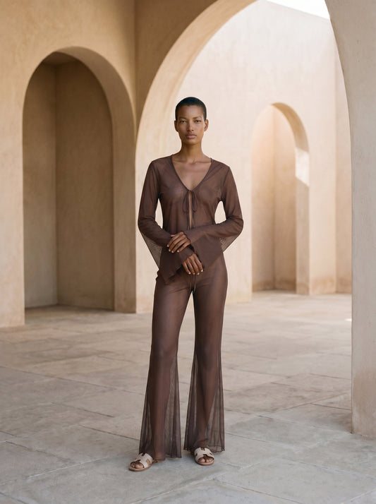 BROWN TULLE SET