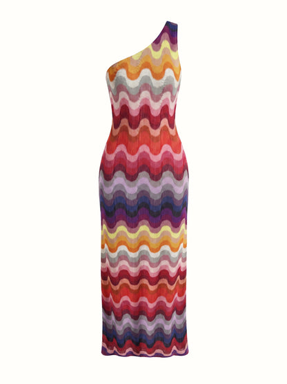 GIZA ONE-SHOULDER MAXIKLEID
