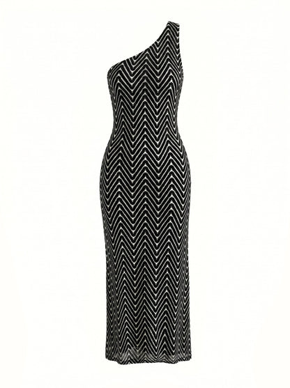 LUXOR ONE-SHOULDER LONG DRESS