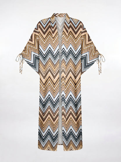 MONACO GATHERED LONG KIMONO