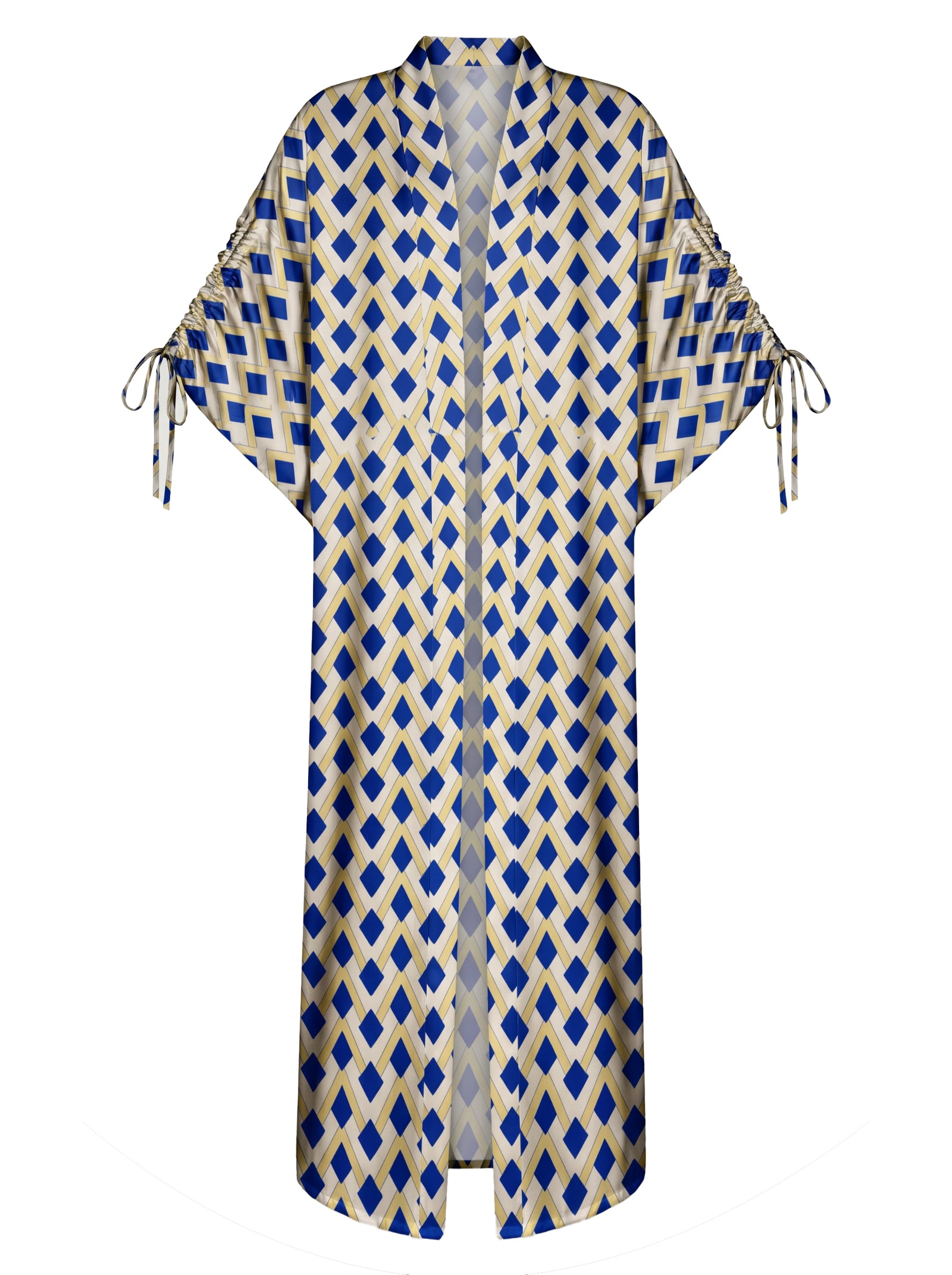 NICE GATHERED LONG KIMONO & TROUSERS SET