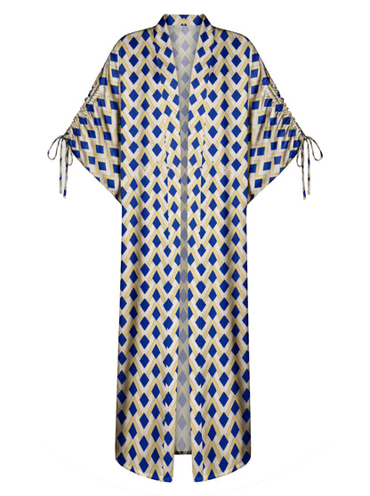 NICE GATHERED LONG KIMONO