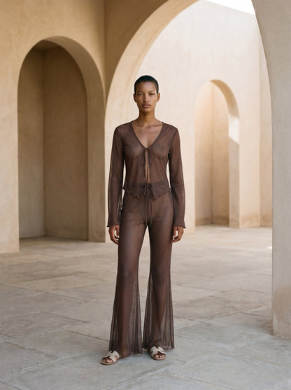 BROWN TULLE SET