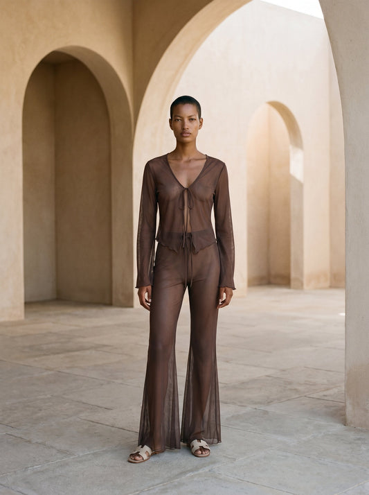 BROWN TULLE SET