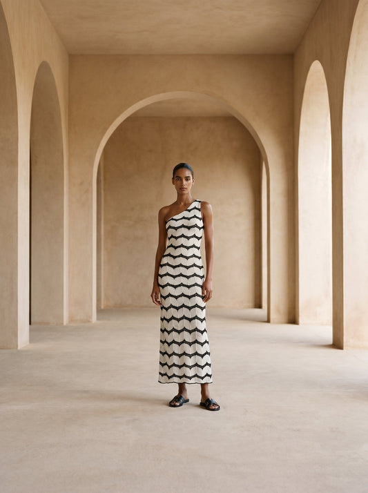 BYBLOS ONE-SHOULDER LONG DRESS
