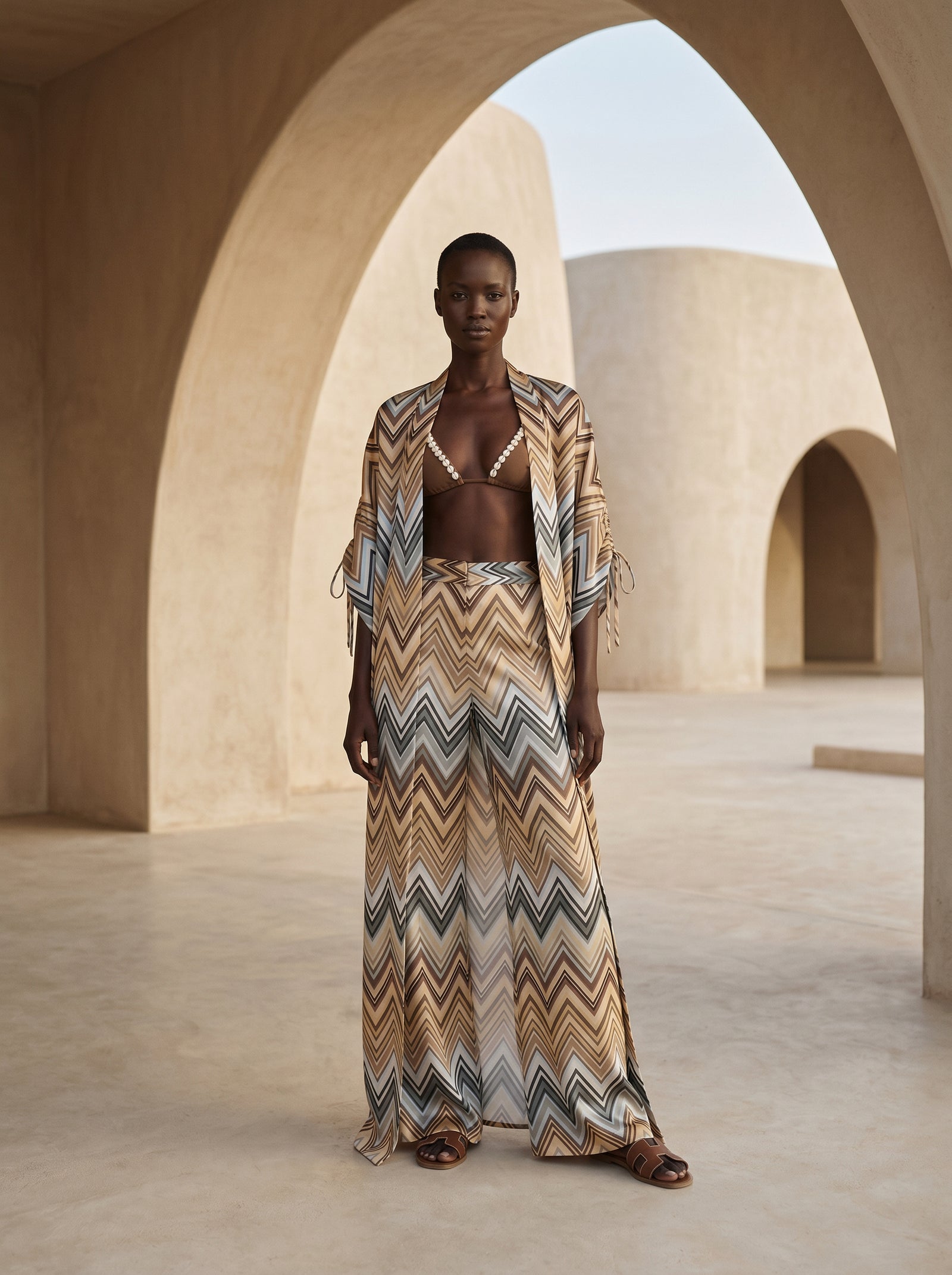 MONACO DRAWSTRING LONG KIMONO & PANTS SET